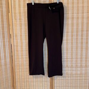 Retrology Womens XL Brown Wide Leg Buckle Detail Pull On Stretch Trousers Pants
